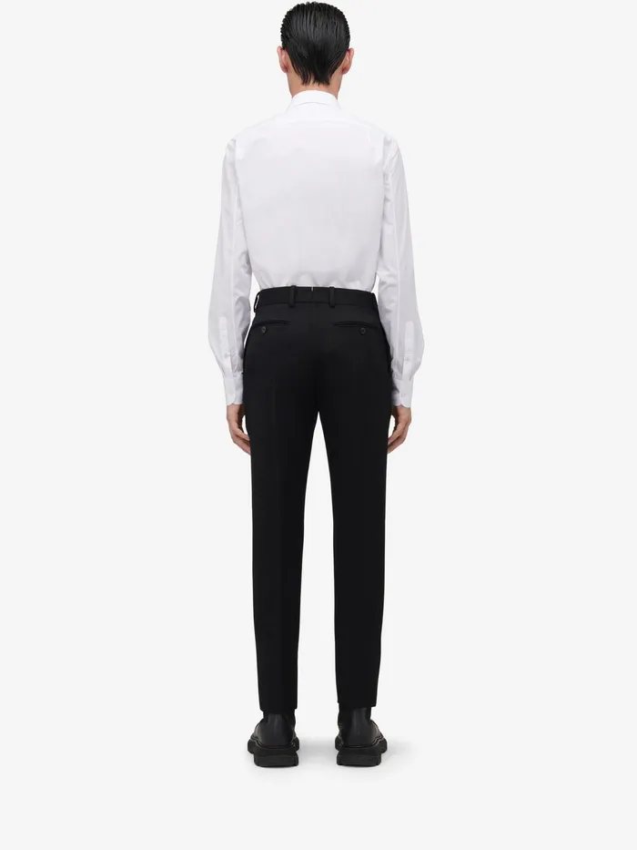 Men Trousers Alexander McQueen Tailored Cigarette Trousers Black