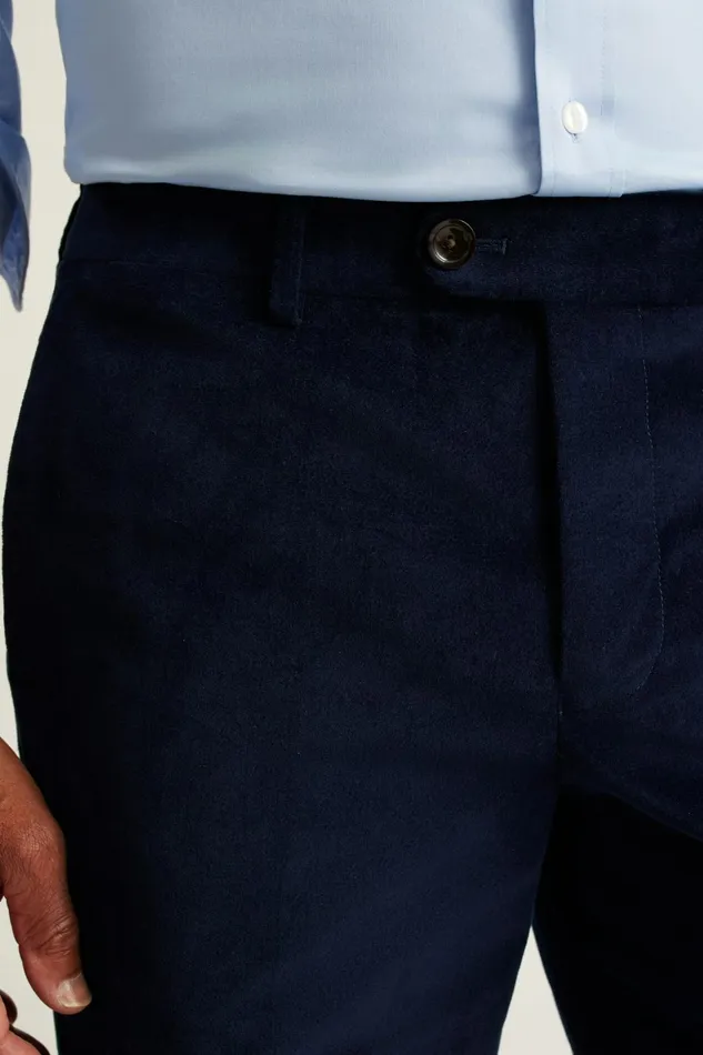 Men Velvet Trousers Maritime Blue Bonobos Dress Pants
