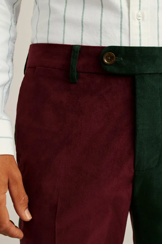 Men Velvet Trousers Panta Claus Bonobos Dress Pants
