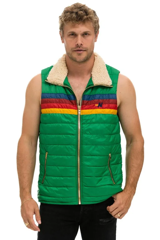 Men Vests Aviator Nation 4 Stripe Vest Sherpa Amazon