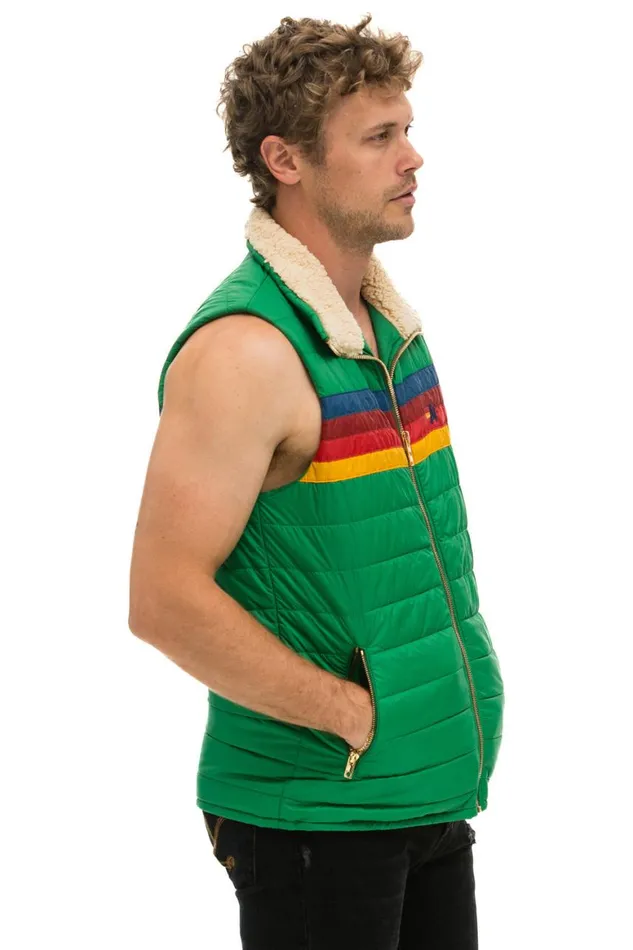 Men Vests Aviator Nation 4 Stripe Vest Sherpa Amazon