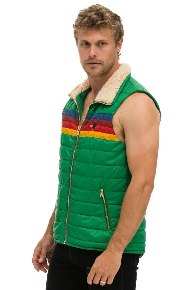 Men Vests Aviator Nation 4 Stripe Vest Sherpa Amazon