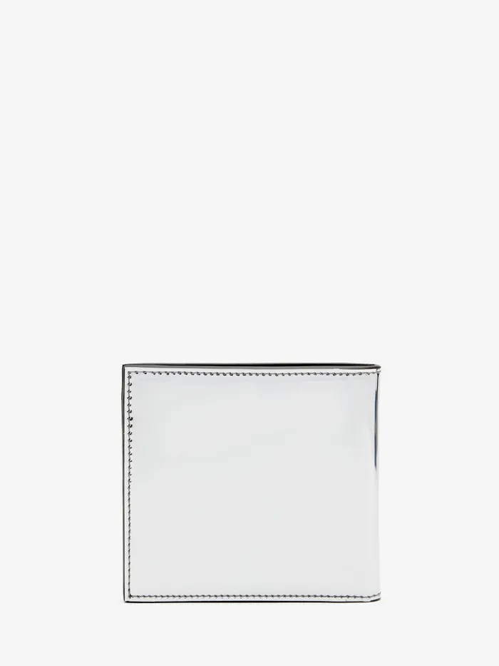 Men Wallets And Cardholders Alexander McQueen Mcqueen Graffiti Billfold Wallet Silver