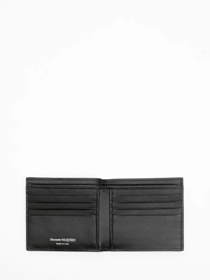 Men Wallets And Cardholders Alexander McQueen Mcqueen Graffiti Billfold Wallet Silver