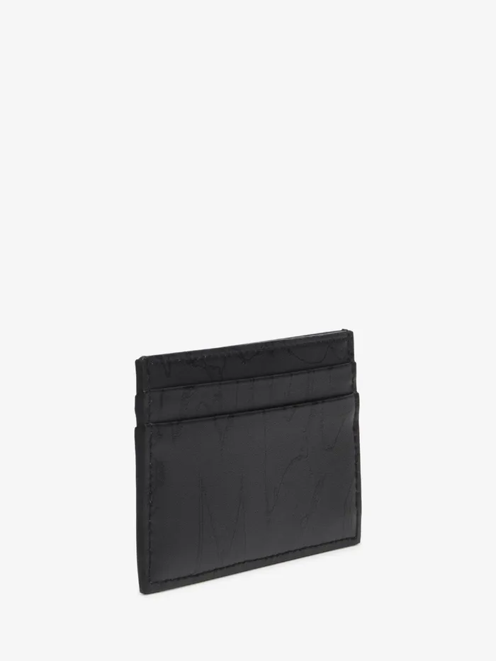 Men Wallets And Cardholders Alexander McQueen Mcqueen Graffiti Card Holder Black