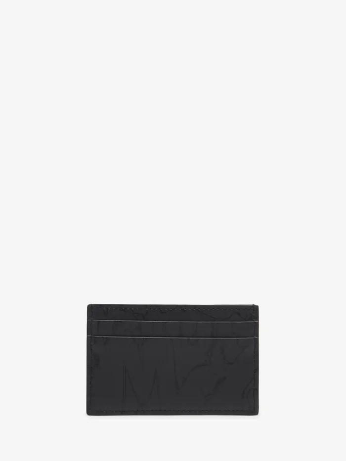 Men Wallets And Cardholders Alexander McQueen Mcqueen Graffiti Card Holder Black