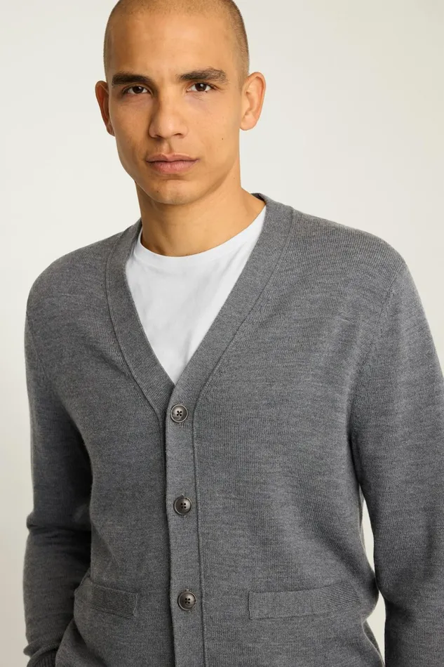 Men Washable Merino Cardigan Charcoal Bonobos Cardigan Sweaters