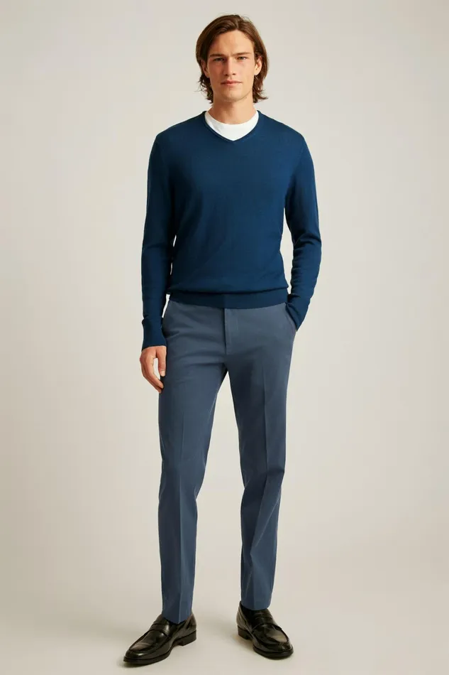 Men Washable Merino VNeck Sweater Navy Bonobos Crew and VNeck Sweaters