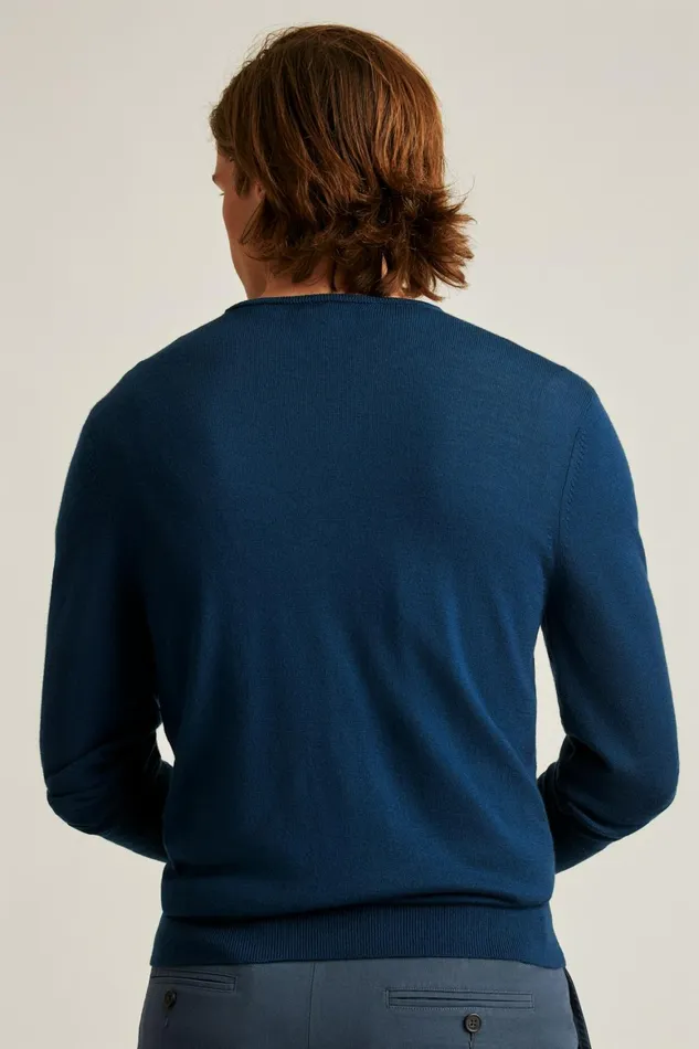 Men Washable Merino VNeck Sweater Navy Bonobos Crew and VNeck Sweaters