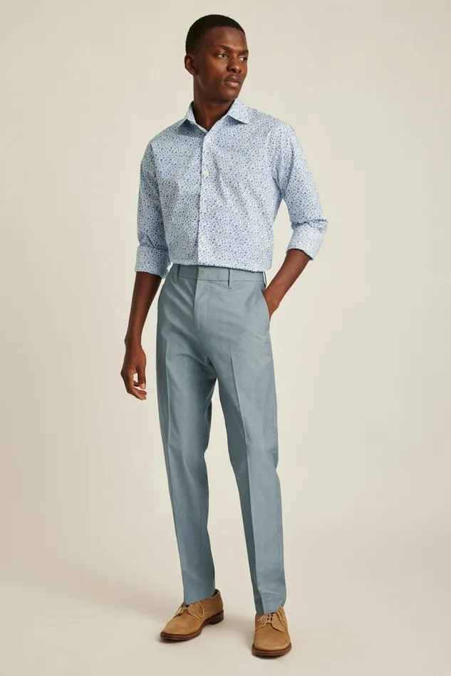 Men Weekday Warrior Dress Pants Navy Blue Houndstooth Bonobos Dress Pants
