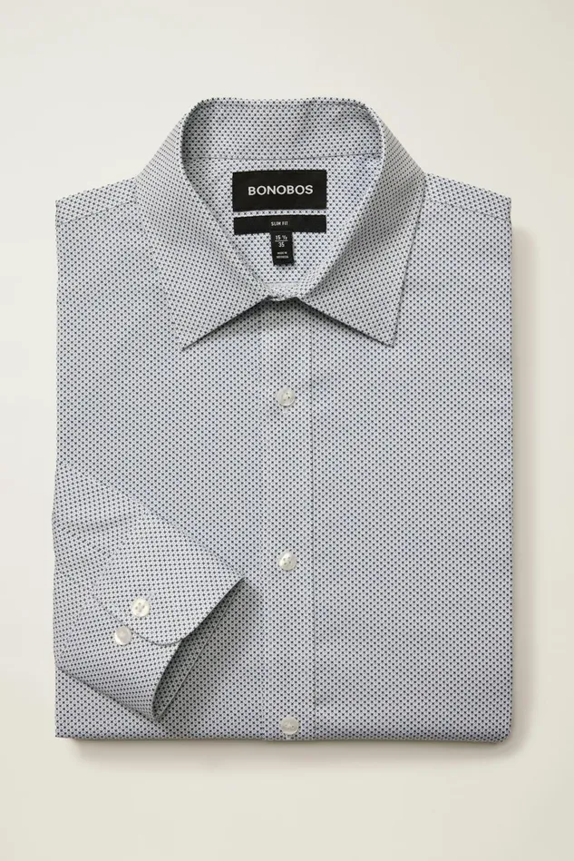 Men Weekday Warrior Dress Shirt Blue Spring Geo Bonobos Business Casual Shirts