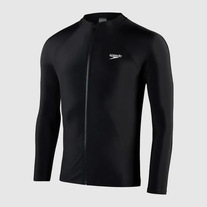 Men Wetsuits and Trisuits Speedo Men039s Essential Long Sleeve Zip Top Black Men Wetsuits and Trisuits Speedo Men039s Essential Long Sleeve Zip Top Black