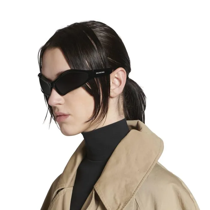 MenWomen Sunglasses Balenciaga Fennec Oval Sunglasses In Black