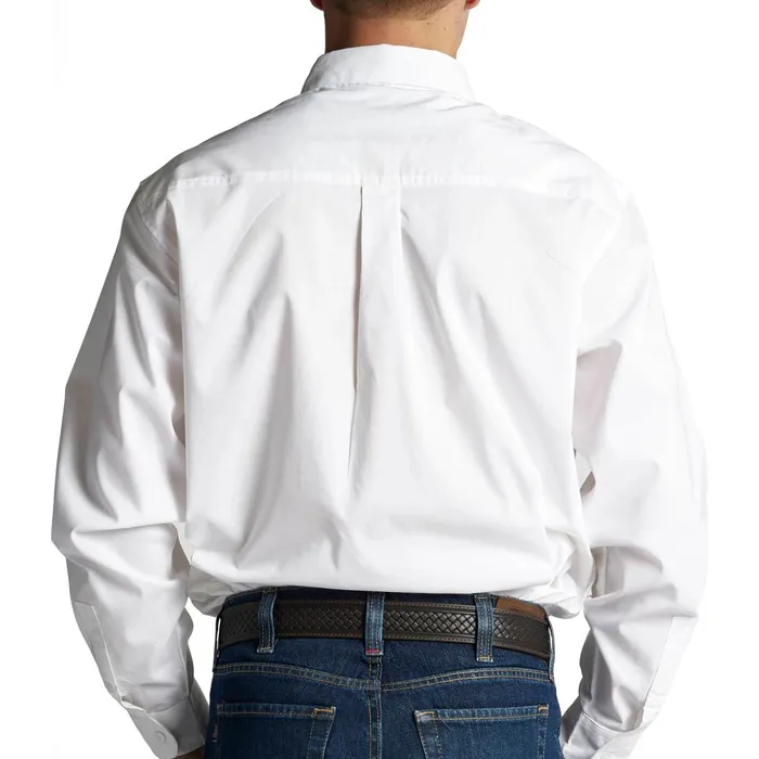 MEN Woven Button Down Bright White Justin Boots Shirts
