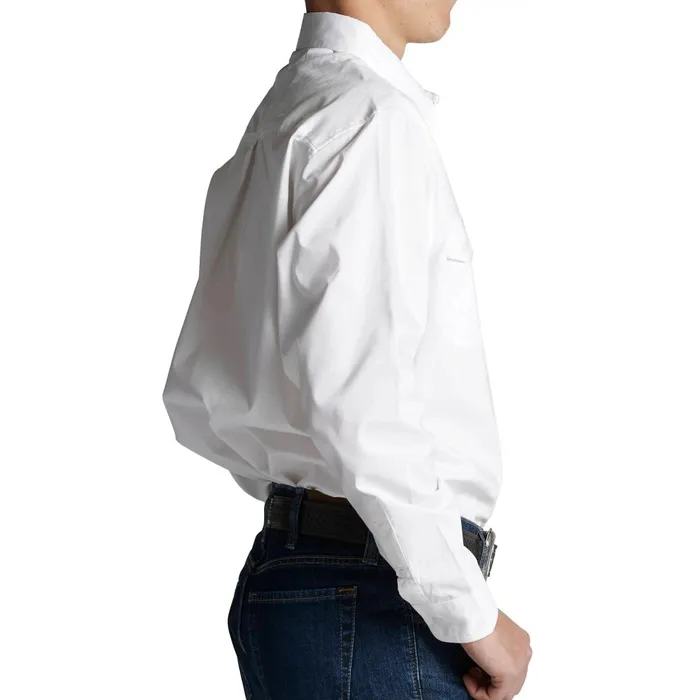 MEN Woven Button Down Bright White Justin Boots Shirts