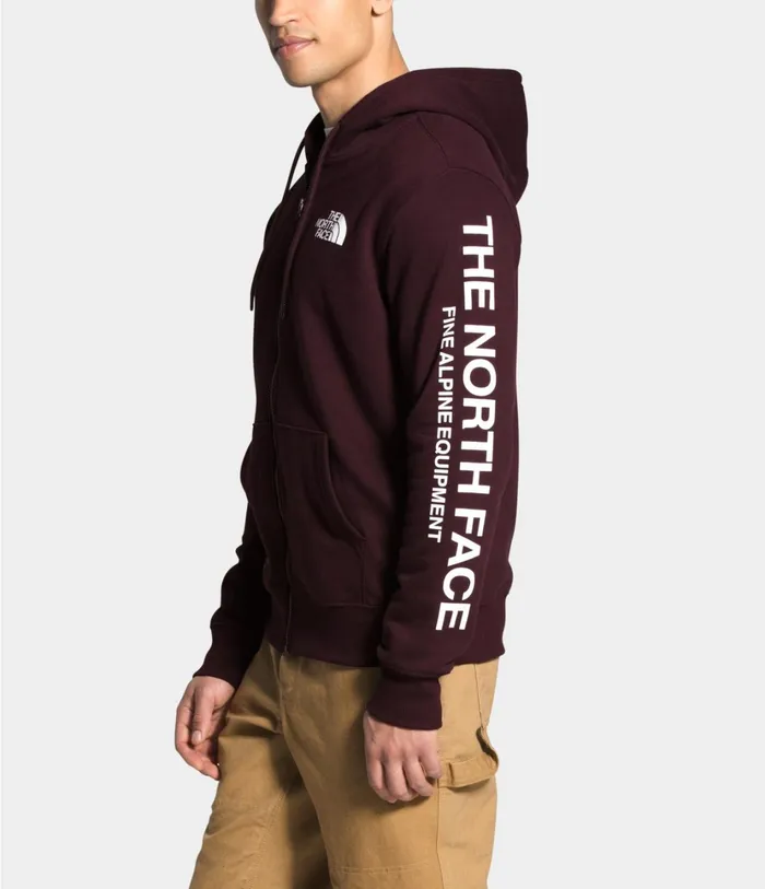 Mens Brand Proud Full Zip Hoodie Root Browntnf White The North Face Hoodies and Sweatshirts