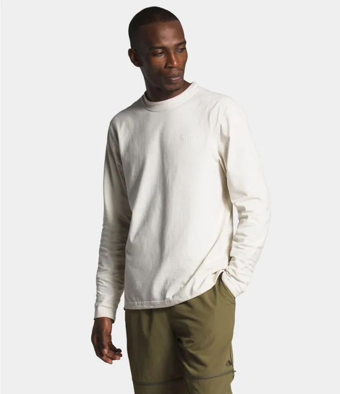 Mens Long Sleeve Woodmont Crew Vintage White The North Face Shirts and Polos