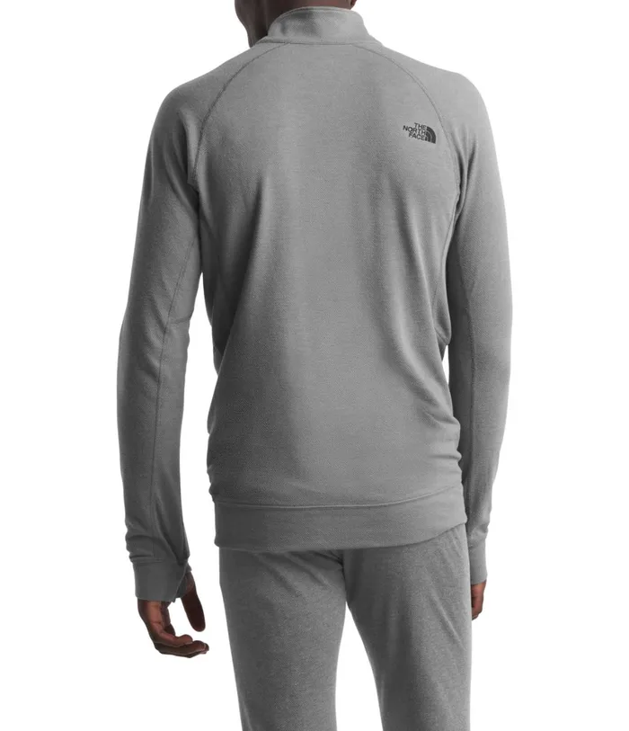 Mens Warm Wool Blend LongSleeve Zip Neck Tnf Medium Grey Heather The North Face Baselayers