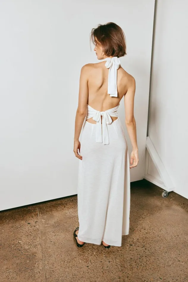 MidiMaxi Dresses Women VRG GRL When In Italy Halter Midi Dress White MidiMaxi Dresses Women VRG GRL When In Italy Halter Midi Dress White