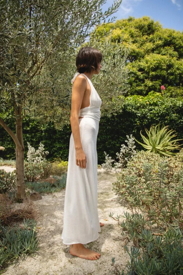 MidiMaxi Dresses Women VRG GRL When In Italy Halter Midi Dress White MidiMaxi Dresses Women VRG GRL When In Italy Halter Midi Dress White