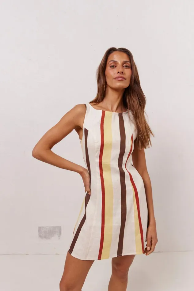 Mini Dresses Women VRG GRL Chloe Linen Mini Dress Ace Mini Dresses Women VRG GRL Chloe Linen Mini Dress Ace