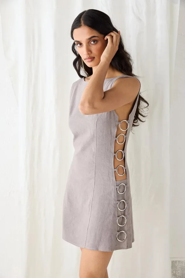Mini Dresses Women VRG GRL Discoteca Mini Dress Charcoal