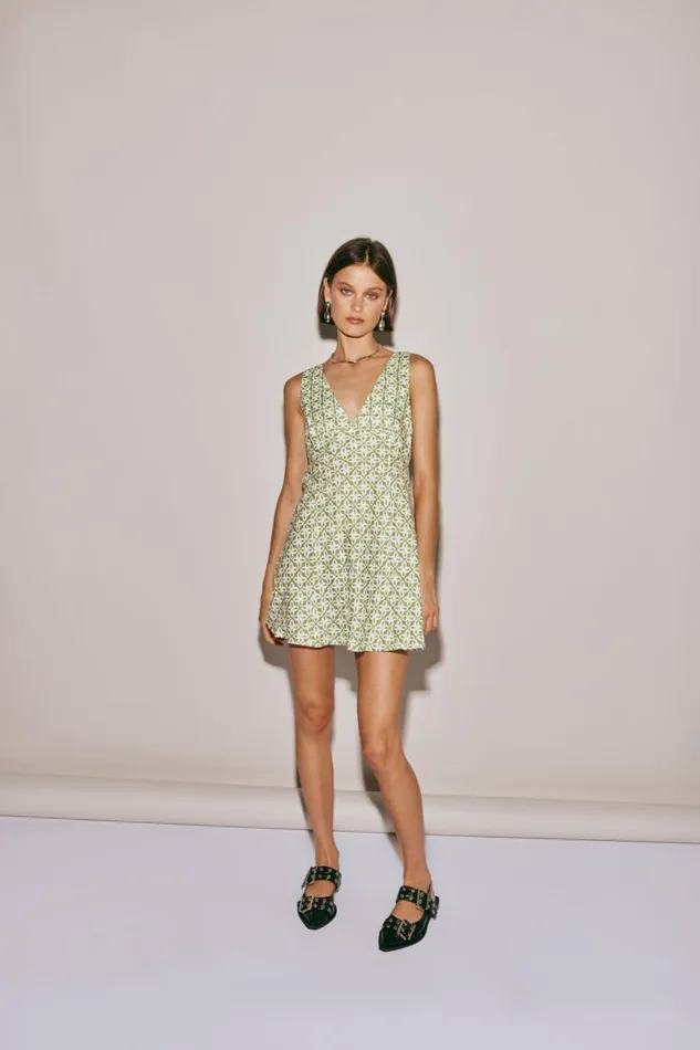 Mini Dresses Women VRG GRL Sun Seeker Bias Cut Linen Mini Dress Sage Mini Dresses Women VRG GRL Sun Seeker Bias Cut Linen Mini Dress Sage