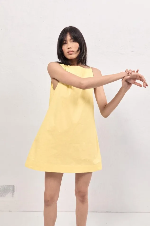 Mini Dresses Women VRG GRL Tulli Mini Dress Lemon Mini Dresses Women VRG GRL Tulli Mini Dress Lemon