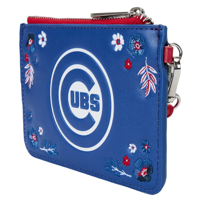 MLB Chicago Cubs Floral Card Holder Wristlet Clutch Unisex Loungefly Bags and Wallets MLB Chicago Cubs Floral Card Holder Wristlet Clutch Unisex Loungefly Bags and Wallets
