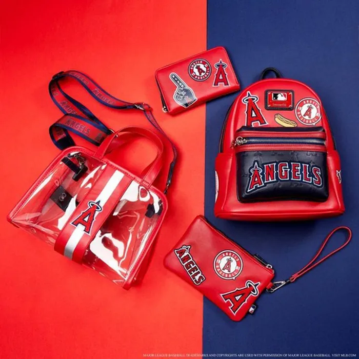 MLB LA Angels Patches Zip Around Wallet Unisex Loungefly Bags and Wallets