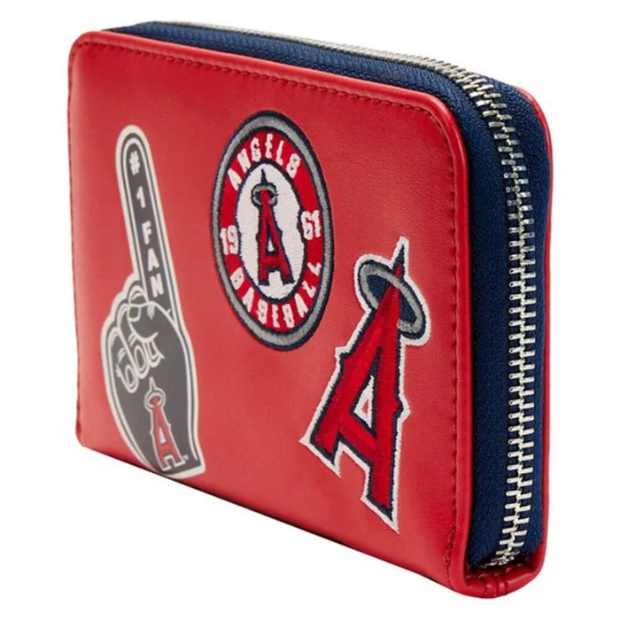 MLB LA Angels Patches Zip Around Wallet Unisex Loungefly Bags and Wallets