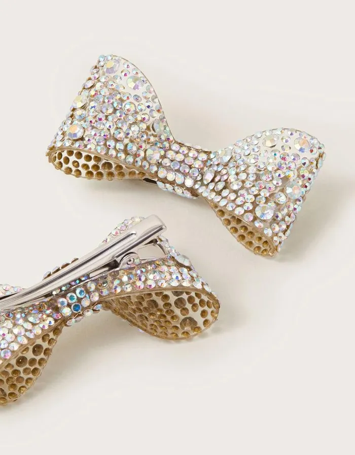 Monsoon 2Pack Diamante Bow Clips Children Girls039 Hair Accessories Monsoon 2Pack Diamante Bow Clips Children Girls039 Hair Accessories