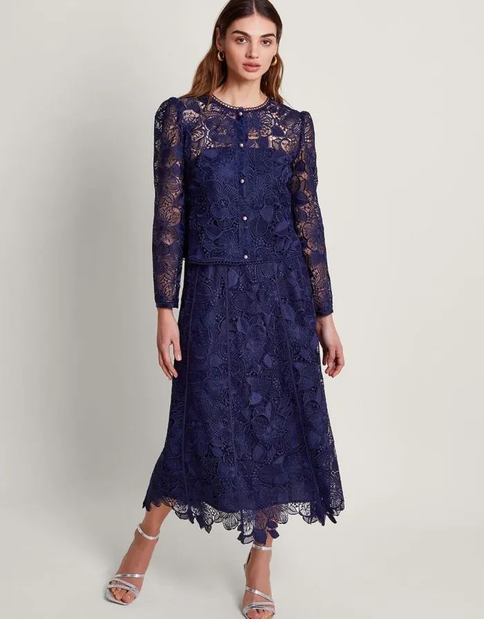 Monsoon Abelia Lace Jacket Blue Women Coords Monsoon Abelia Lace Jacket Blue Women Coords