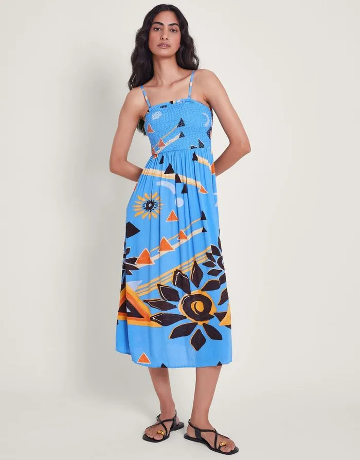 Monsoon Amanda Bandeau Dress Blue Women Beachwear and Swimwear