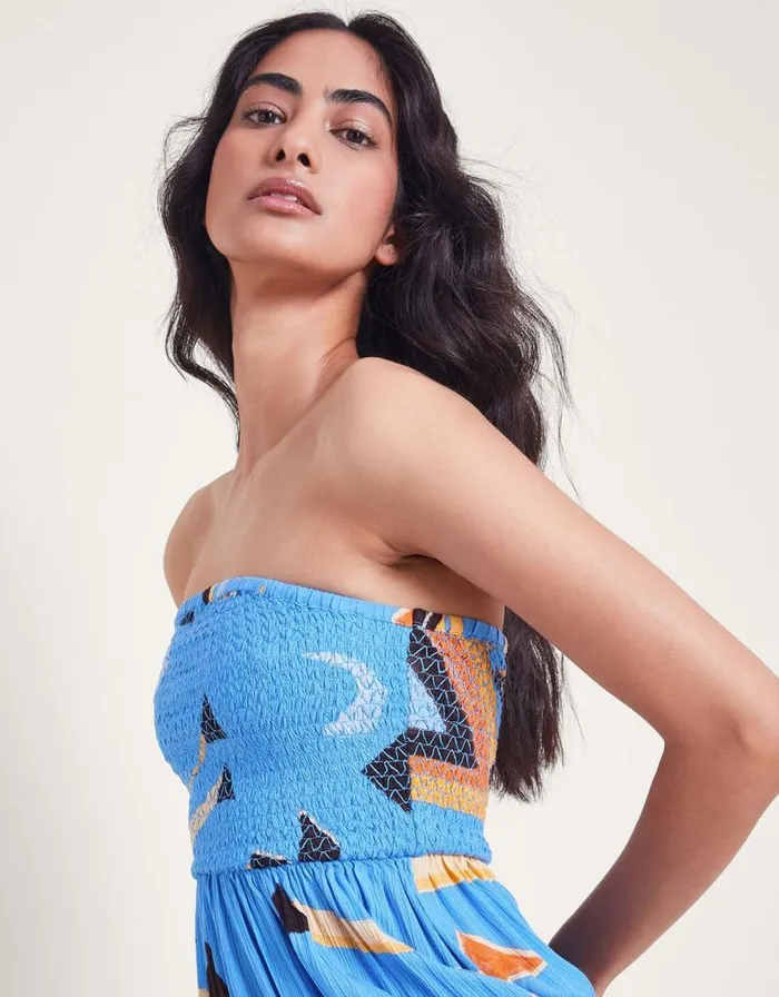 Monsoon Amanda Bandeau Dress Blue Women Beachwear and Swimwear Monsoon Amanda Bandeau Dress Blue Women Beachwear and Swimwear