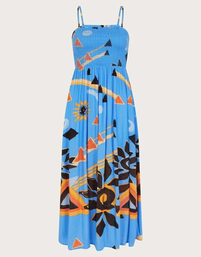 Monsoon Amanda Bandeau Dress Blue Women Beachwear and Swimwear Monsoon Amanda Bandeau Dress Blue Women Beachwear and Swimwear