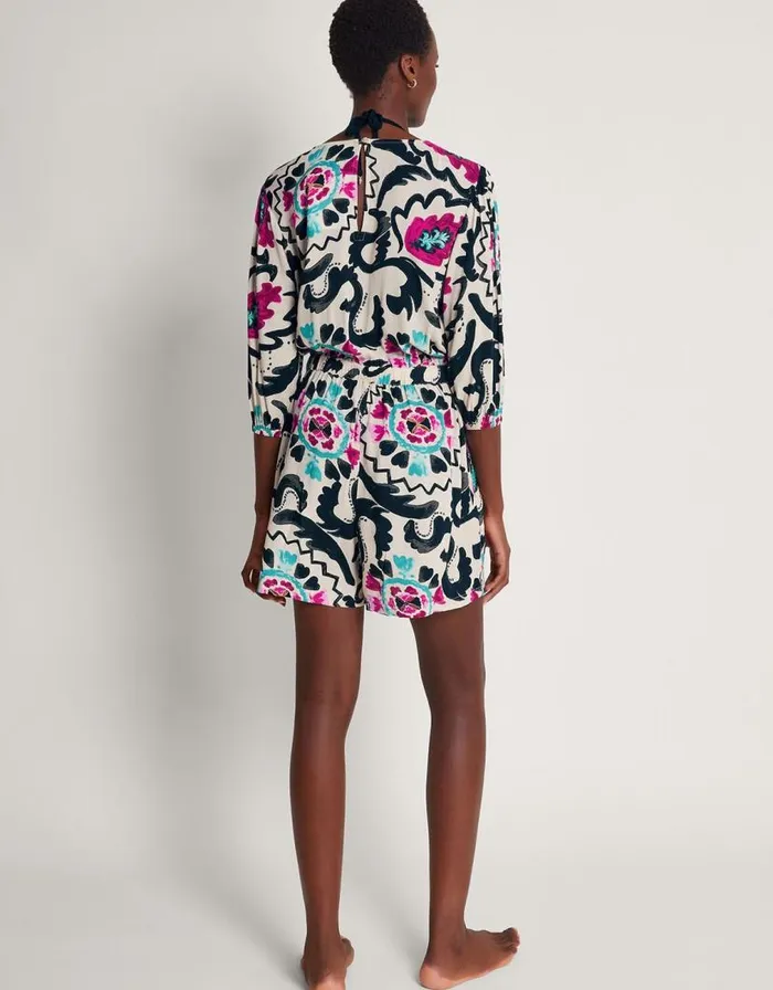Monsoon Avelle VNeck Print Playsuit Black Women Beachwear and Swimwear Monsoon Avelle VNeck Print Playsuit Black Women Beachwear and Swimwear