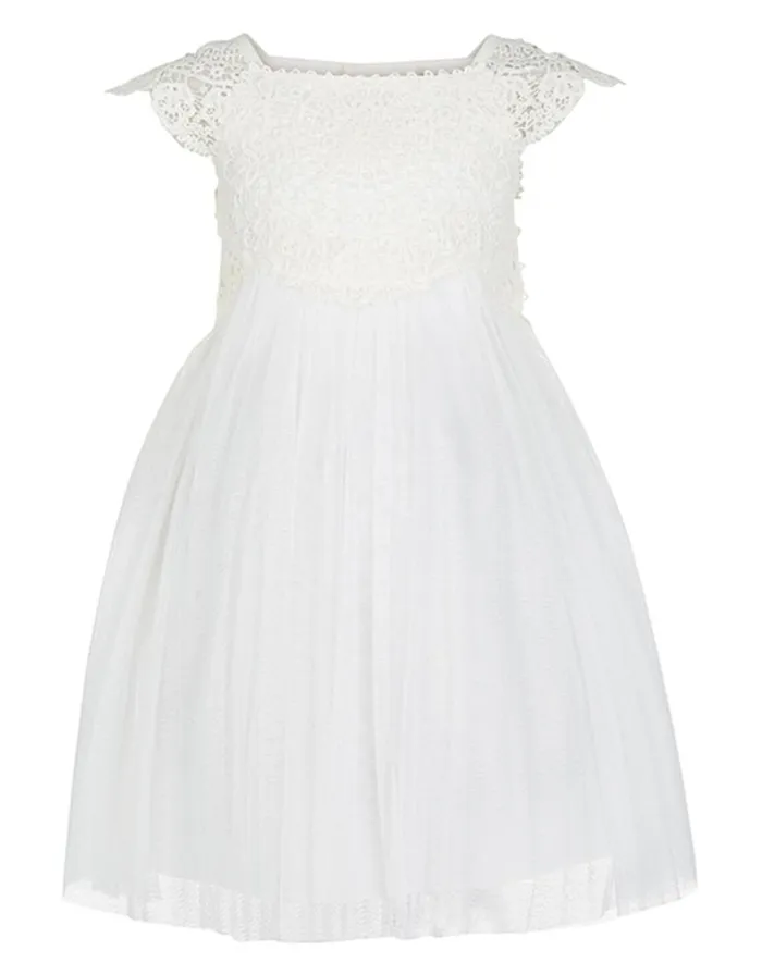Monsoon Baby Estella Crochet Bodice Occasion Dress Ivory Children Dresses