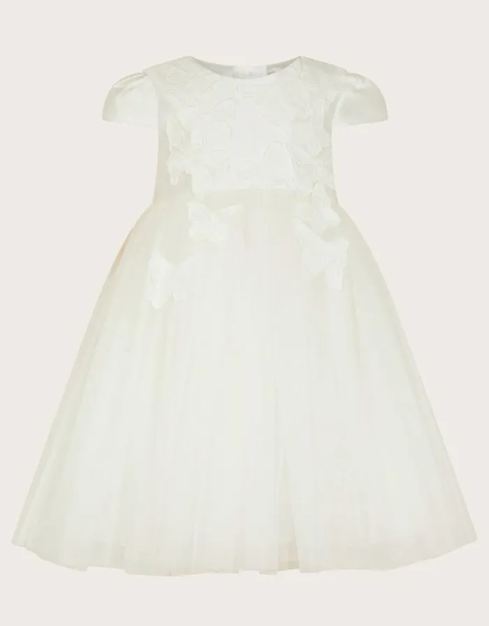 Monsoon Baby Flourish 3D Dress Ivory Children Dresses