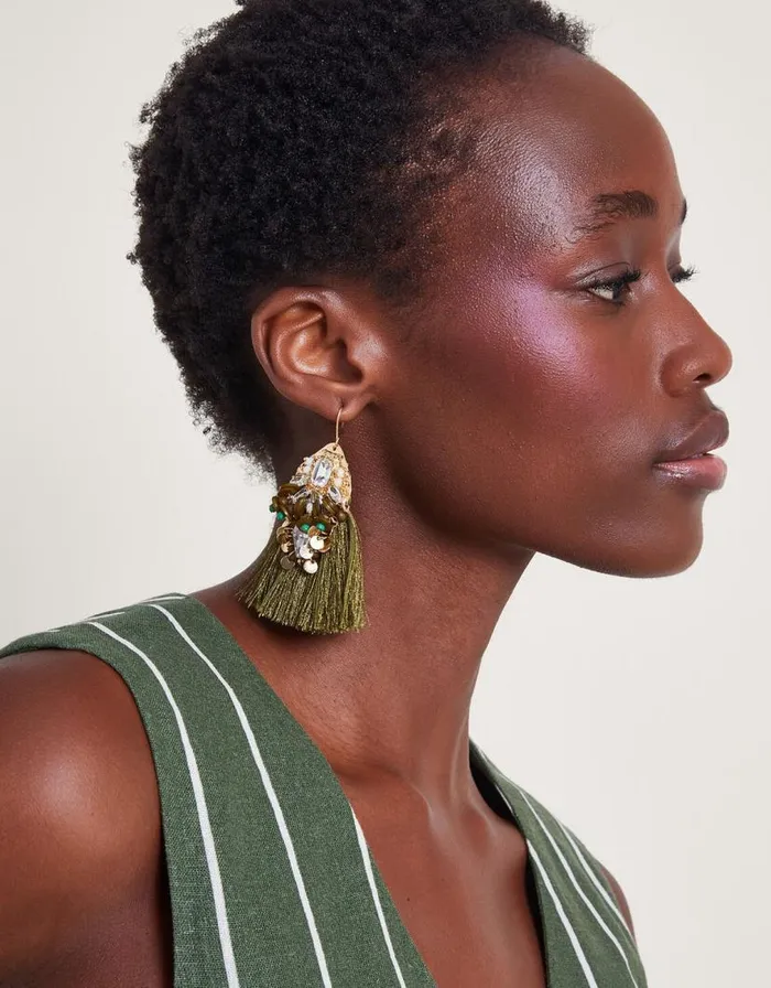 Monsoon Beaded Fringe Earrings Women Jewellery and Hair