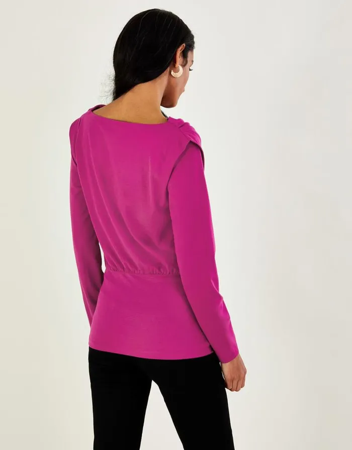Monsoon Belted Ring Detail Jersey Top With LENZING ECOVERO Pink Women Tops and Blouses Monsoon Belted Ring Detail Jersey Top With LENZING ECOVERO Pink Women Tops and Blouses