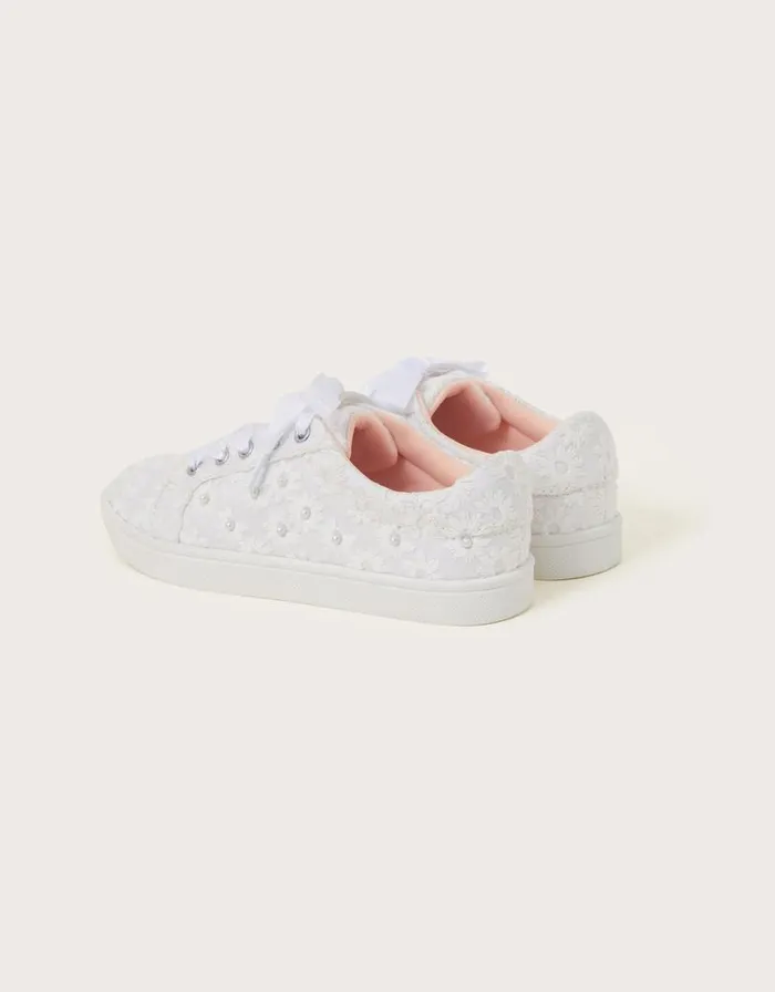 Monsoon Bridal Pearly Trainers Ivory Children Girls039 Shoes and Sandals Monsoon Bridal Pearly Trainers Ivory Children Girls039 Shoes and Sandals