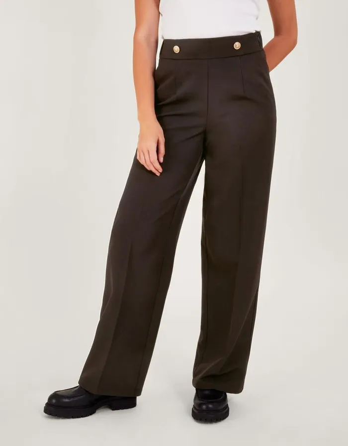 Monsoon Bridget Military Detail Trousers Black Women Trousers and Jeans