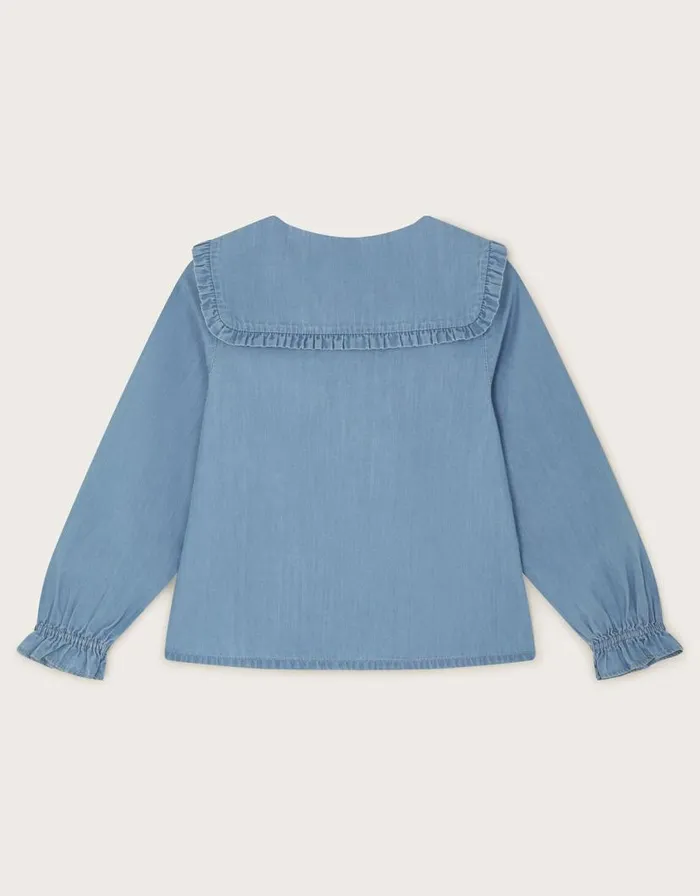 Monsoon Chambray Collared Blouse Blue Children Tops and Tshirts Monsoon Chambray Collared Blouse Blue Children Tops and Tshirts