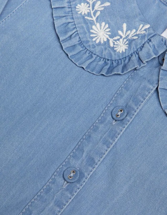Monsoon Chambray Collared Blouse Blue Children Tops and Tshirts Monsoon Chambray Collared Blouse Blue Children Tops and Tshirts