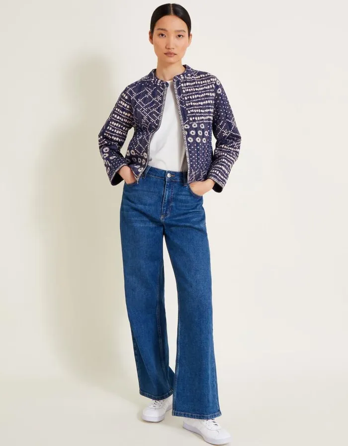Monsoon Cindy Patch Print Jacket Blue Women Jackets Monsoon Cindy Patch Print Jacket Blue Women Jackets