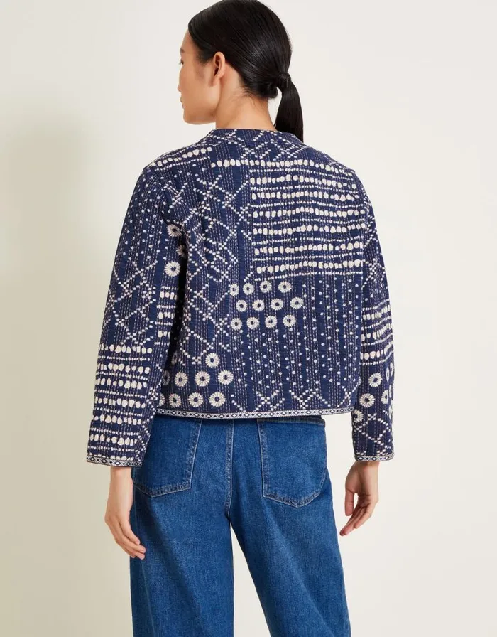 Monsoon Cindy Patch Print Jacket Blue Women Jackets Monsoon Cindy Patch Print Jacket Blue Women Jackets