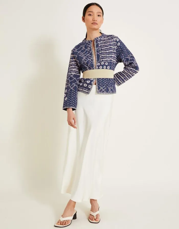 Monsoon Cindy Patch Print Jacket Blue Women Jackets Monsoon Cindy Patch Print Jacket Blue Women Jackets