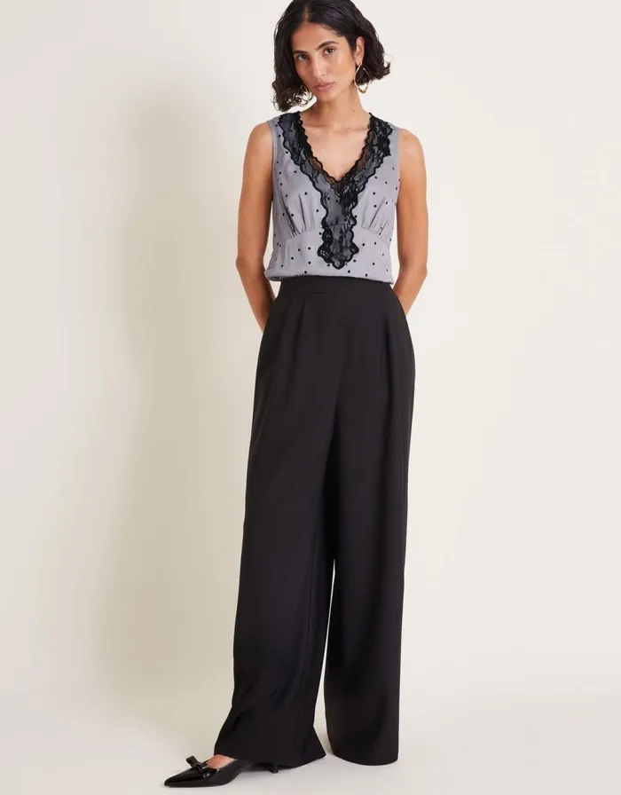 Monsoon Clea Lacy Spot Cami Top Silver Women Tops and Blouses Monsoon Clea Lacy Spot Cami Top Silver Women Tops and Blouses