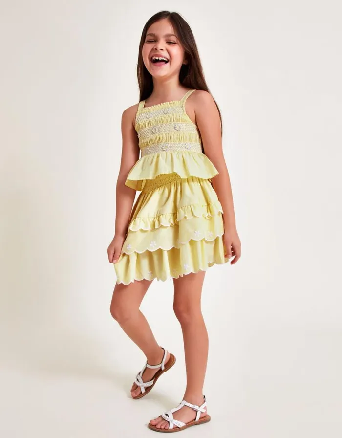 Monsoon Daisy Top And Skirt Set Yellow Children Sets and Outfits